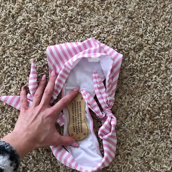 NWOT pink and white stripe bikini - Picture 4 of 5